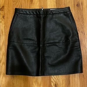 Faux Black Leather Skirt
